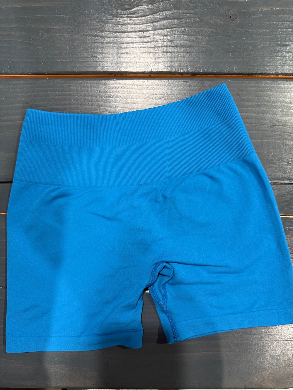 High-Rise Stretch Bike Shorts in Vibrant Blue